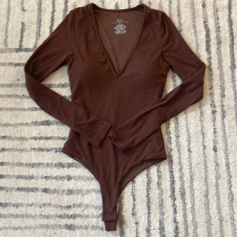 Brown bodysuit w/ built in cup pads size S